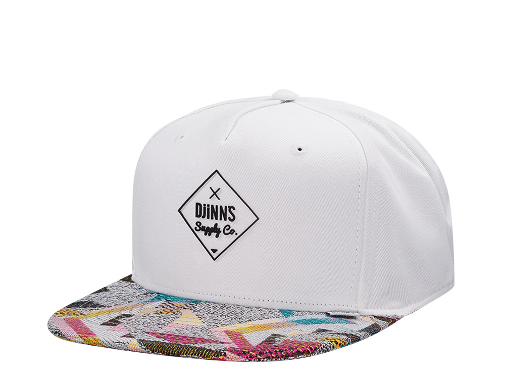 Djinns Rubber Aztek White Snapback Gorra