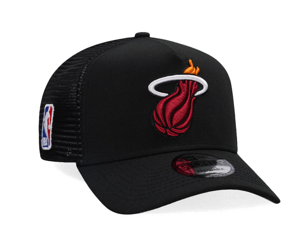 New Era Miami Heat Black Classic Edition Trucker A Frame Snapback Gorra