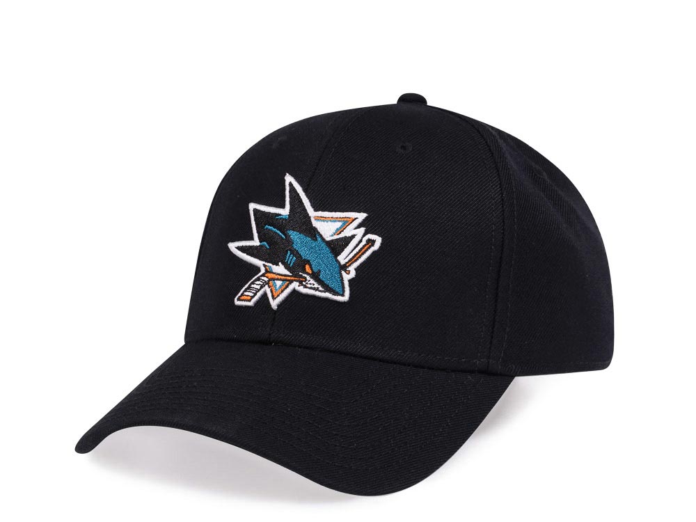 American Needle San Jose Sharks Black Stadium Curved Snapback Cap