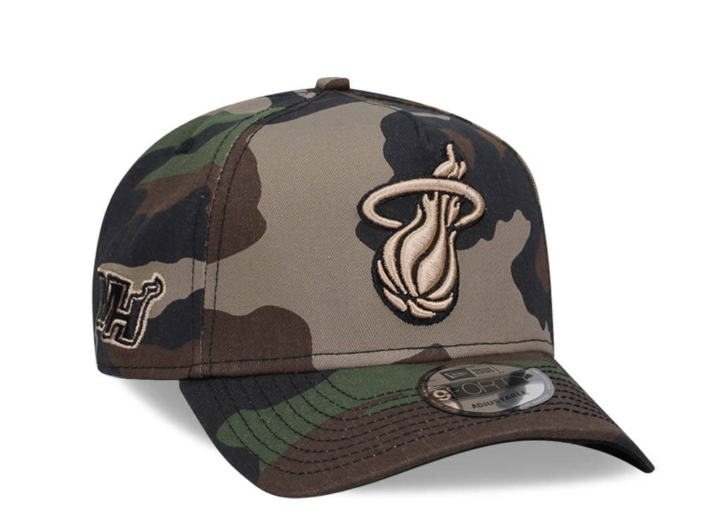 New Era Miami Heat C Dub Camo 9Forty A Frame Snapback Gorra