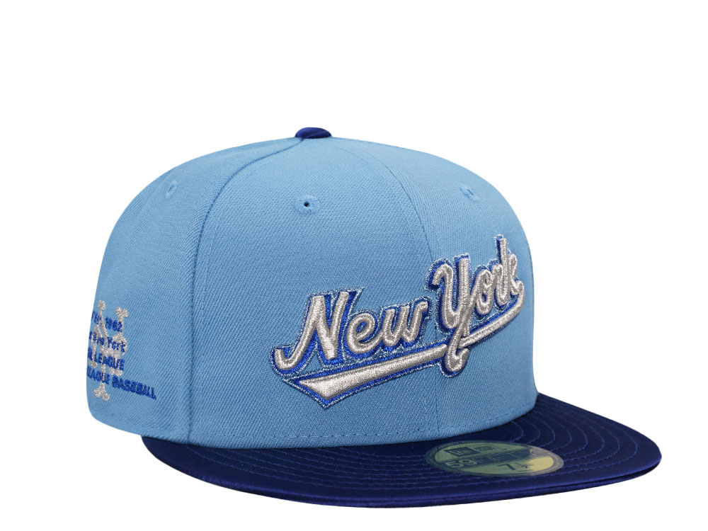 New Era New York Mets Spring Blue Satin Brim Two Tone Edition 59Fifty Fitted Gorra