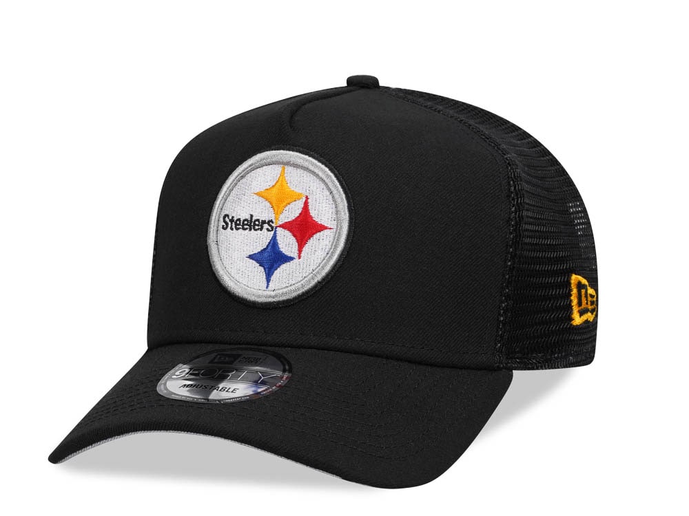 New Era Pittsburgh Steelers Black 9Forty A Frame Trucker Snapback Gorra