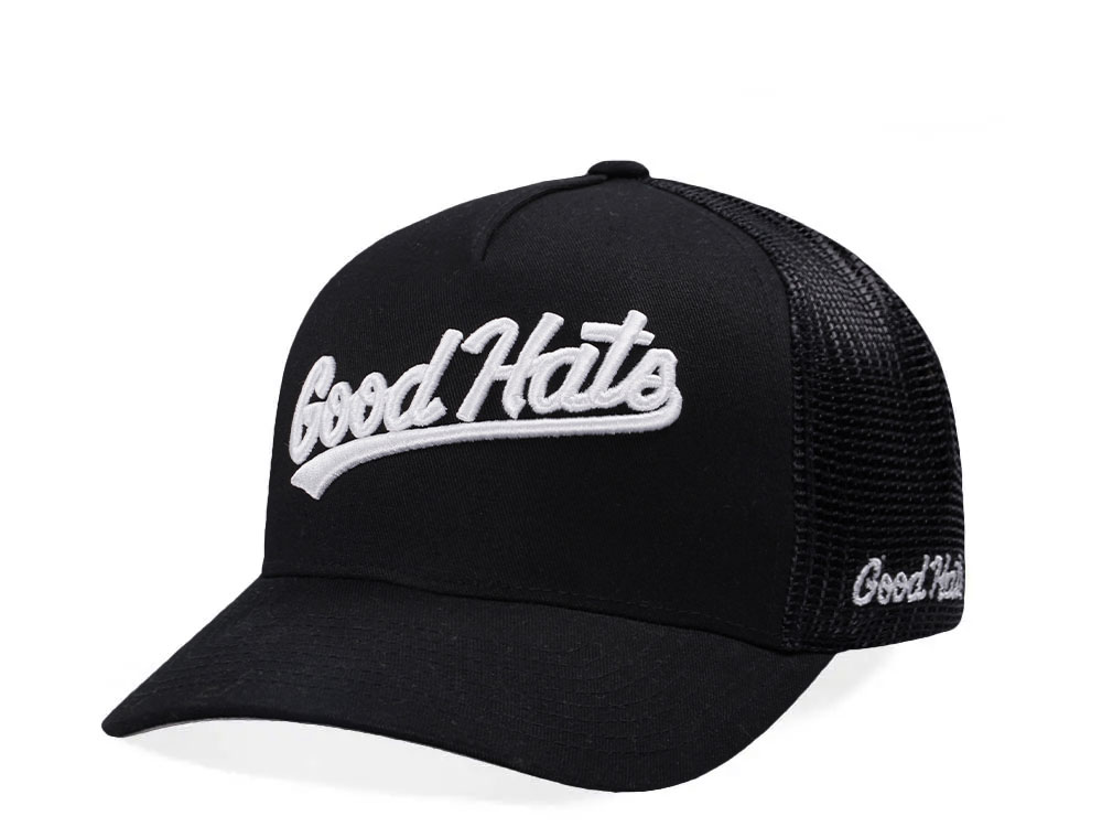 Good Hats Script Black Trucker Edition Snapback Gorra