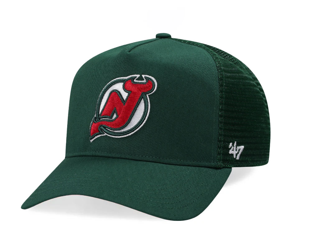 47Brand New Jersey Devils Dark Green Hitch Trucker Snapback Gorra