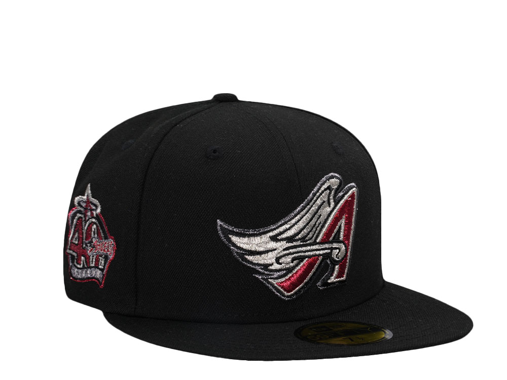 New Era Anaheim Angels 40th Anniversary Black Metallic Edition 59Fifty Fitted Gorra