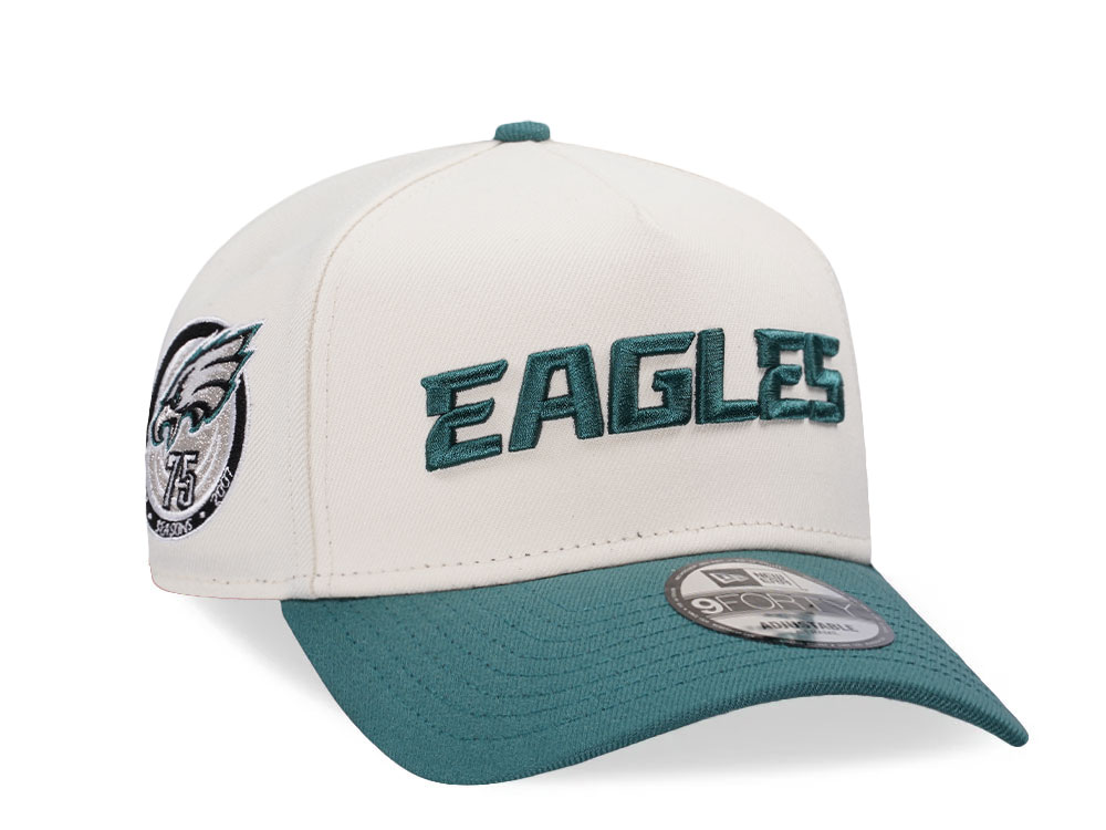 New Era Philadelphia Eagles 75th Anniversary Chrome Two Tone 9Forty A Frame Snapback Gorra