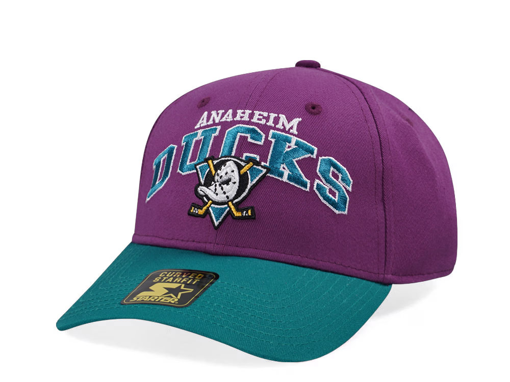 New Era Anaheim Ducks Crowd Pleaser Edition Purple Curved Snapback Gorra