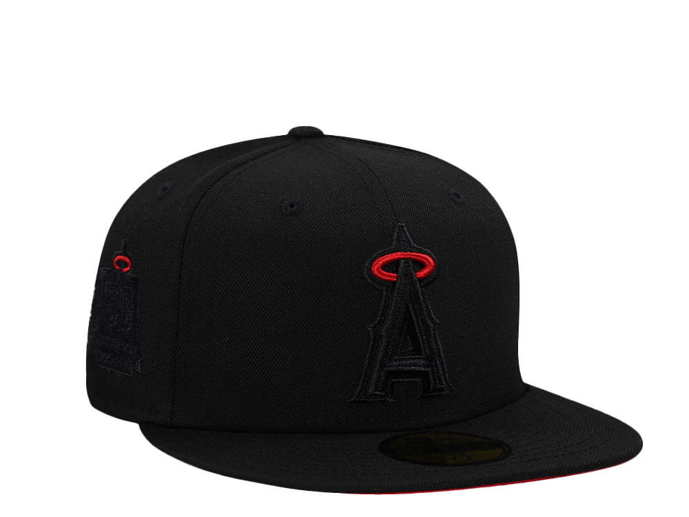 New Era Anaheim Angels 50th Anniversary Blackout Red Edition 59Fifty Fitted Gorra