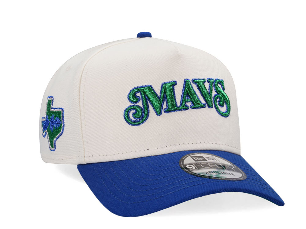 New Era Dallas Mavericks Chrome Metallic Green Two Tone A Frame 9Forty Snapback Gorra