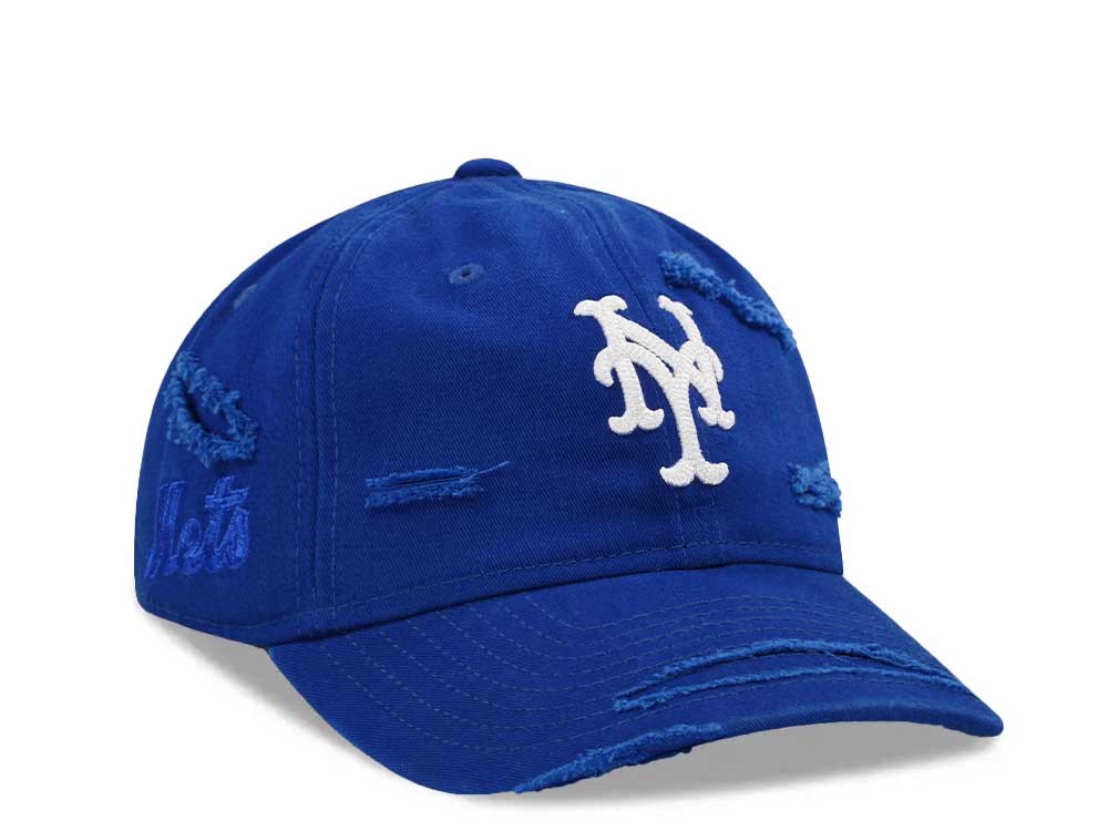 New Era New York Mets Light Royal Washed Distress 9Twenty Strapback Gorra