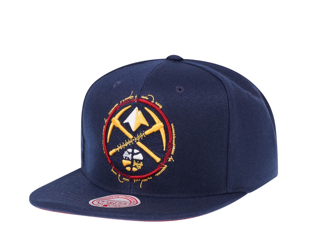 Mitchell & Ness Denver Nuggets NBA Embroidery Glitch Hardwood Classic Snapback Gorra