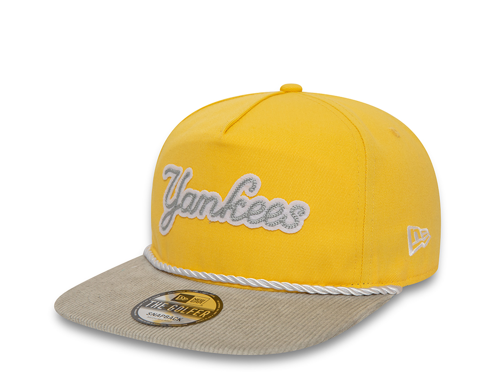 New Era New York Yankees Cord Visor Yellow Golfer Snapback Gorra