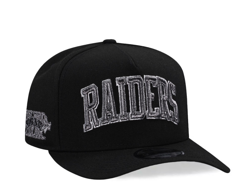 New Era Las Vegas Raiders Super Bowl XVIII Black Metallic Prime Edition 9Fifty A Frame Snapback Gorra