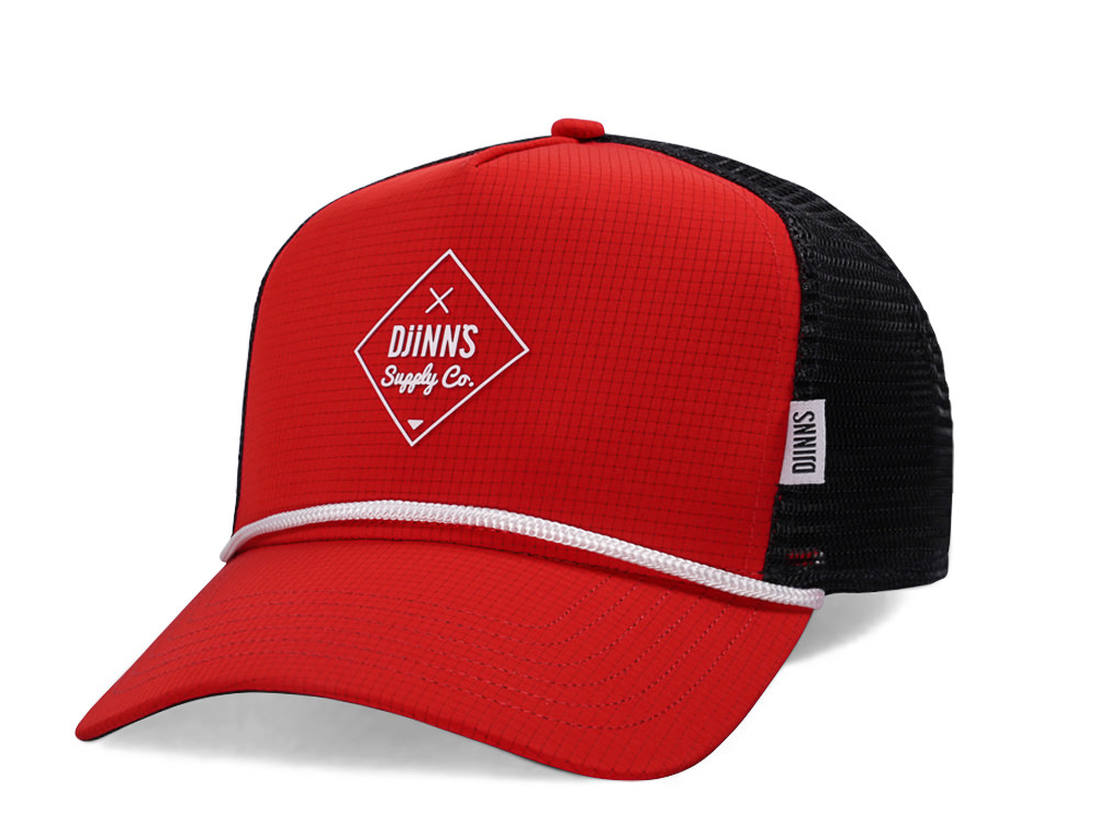 Djinns Rubber Ripstring Red Trucker Snapback Gorra