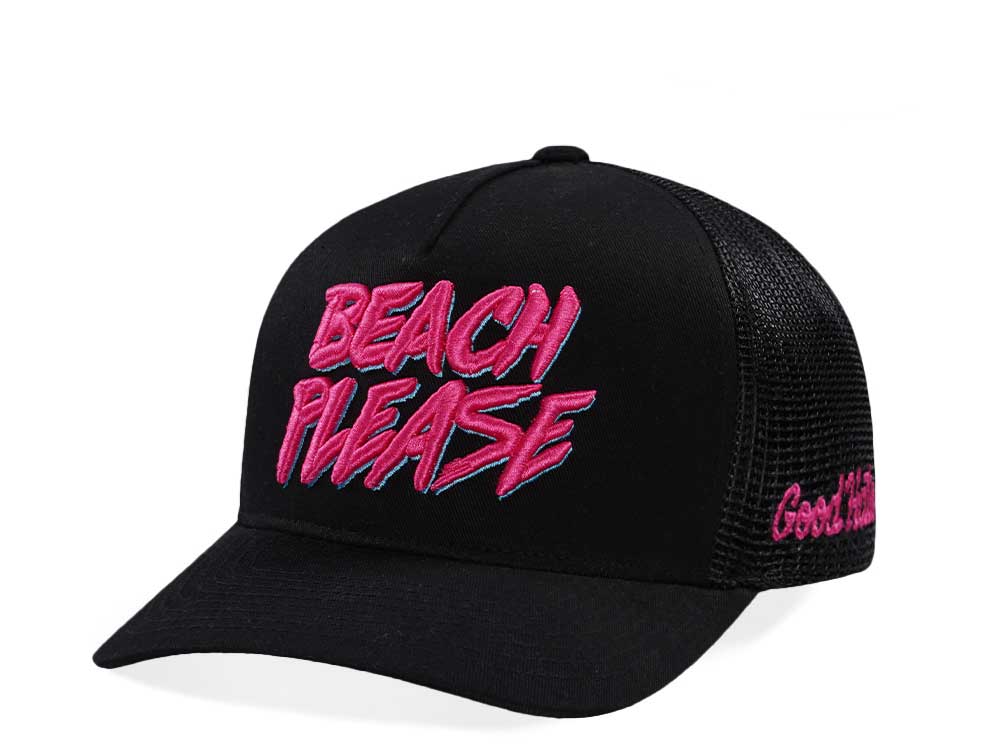 Good Hats Beach Please Black Trucker Edition Snapback Gorra