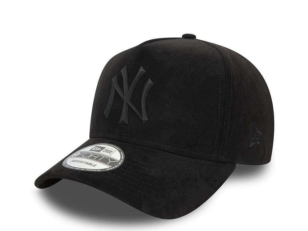 New Era New York Yankees Faux Suede Edition Black 9Forty A Frame Snapback Gorra