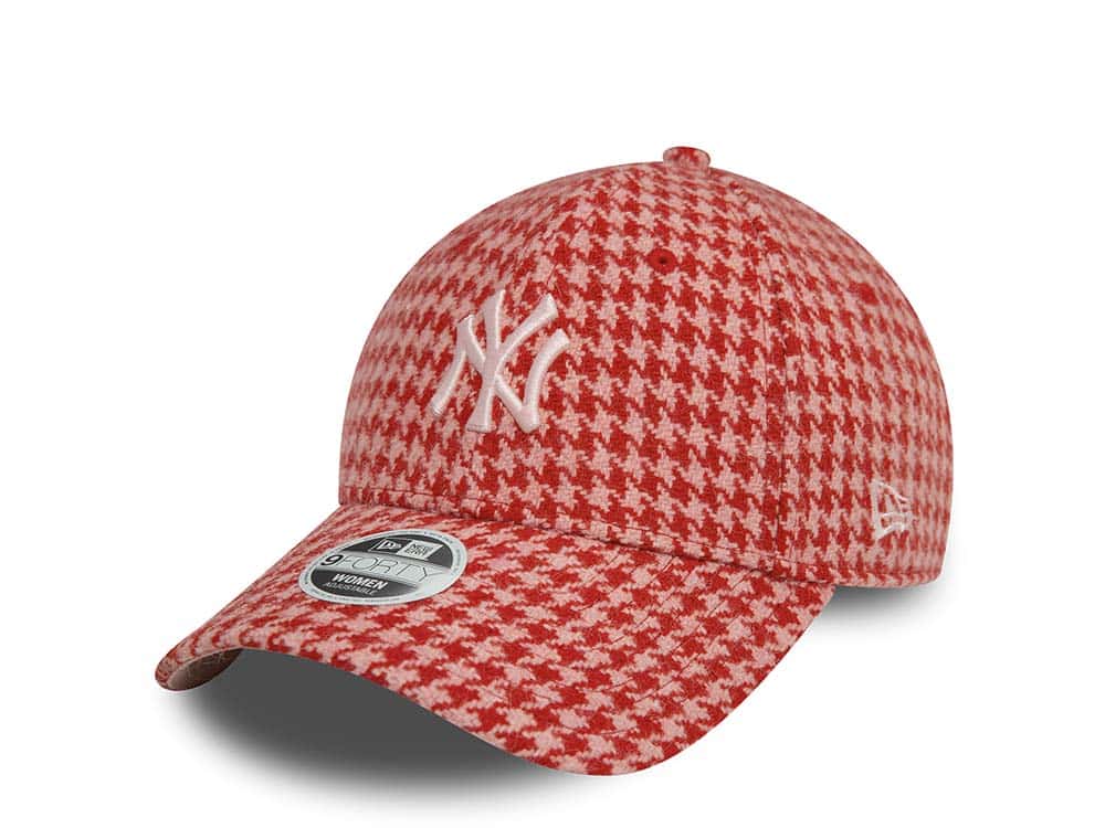 New Era New York Yankees Houndstooth Pink Womens 9Forty Snapback Gorra