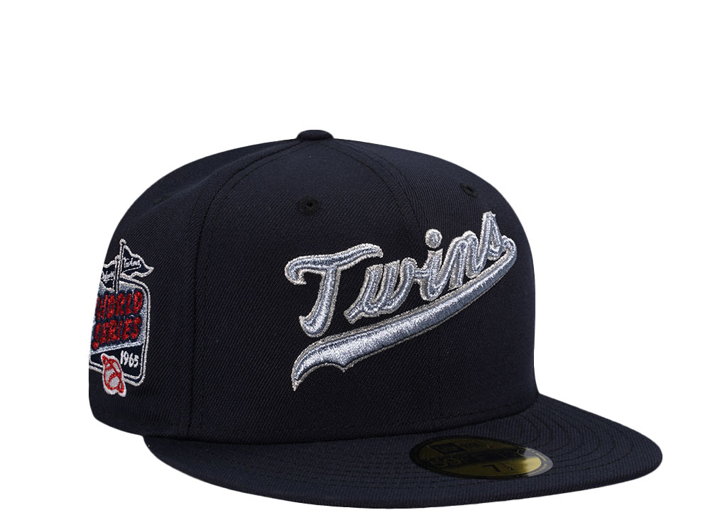 New Era Minnesota Twins World Series 1965 Navy Metallic Edition 59Fifty Fitted Gorra