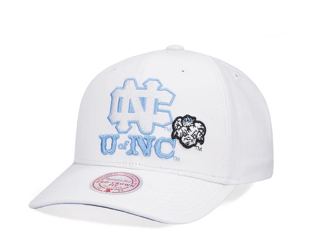 Mitchell & Ness University of North Carolina All in Pro White Snapback Gorra