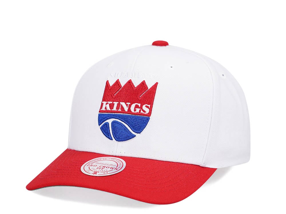 Mitchell & Ness Sacramento Kings Team Two Tone 2.0 Pro White Snapback Gorra