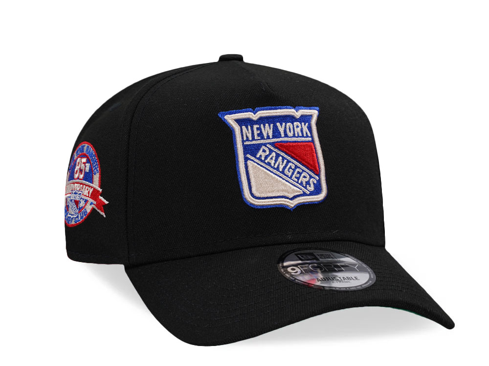 New Era New York Rangers 85th Anniversary Black Edition 9Forty A Frame Snapback Gorra