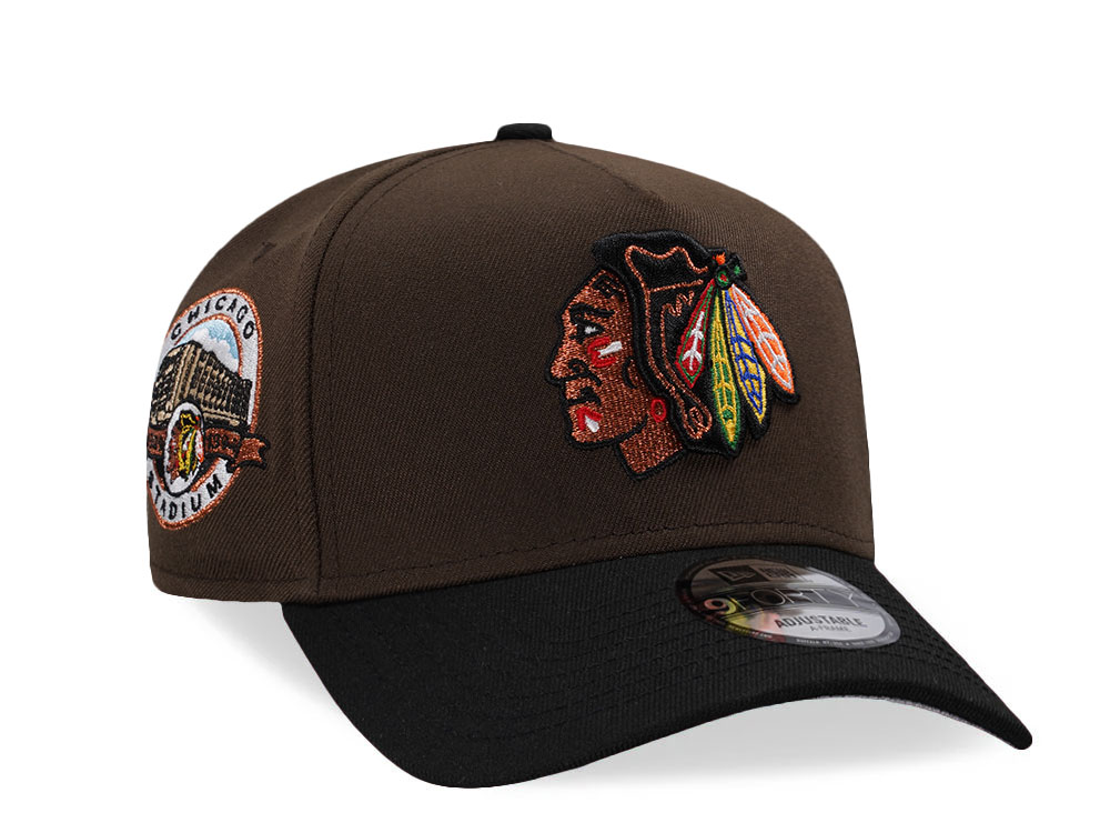 New Era Chicago Blackhawks Stadium Patch Walnut Two Tone Edition 9Forty A Frame Snapback Gorra