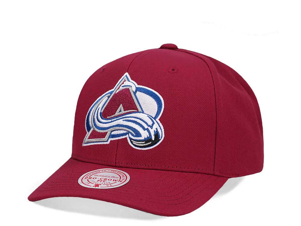 Mitchell & Ness Colorado Avalanche Team Ground 2.0 Pro Maroon Snapback Gorra