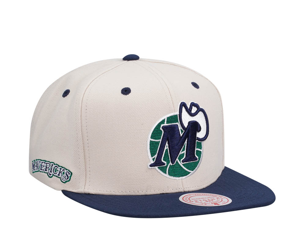 Mitchell & Ness Dallas Mavericks Sail Off White Two Tone Snapback Gorra