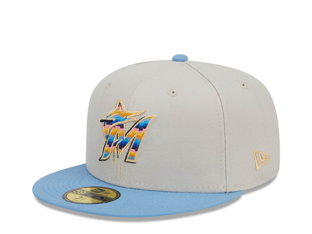 New Era Miami Marlins Beachfront Stone Two Tone Edition 59Fifty Fitted Gorra