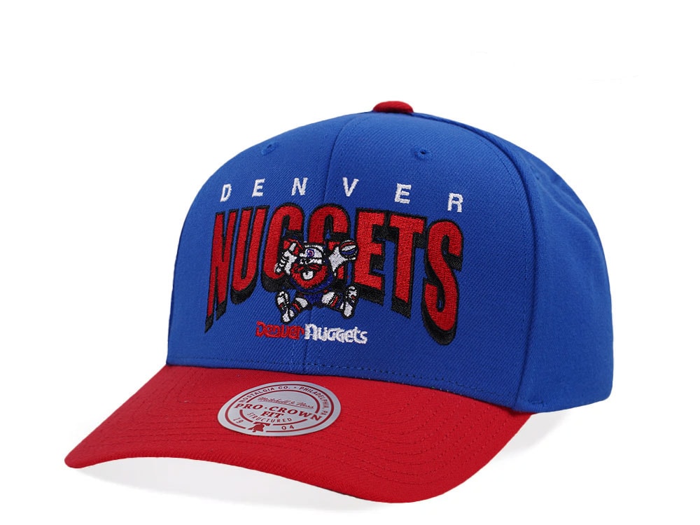 Mitchell & Ness Denver Nuggets Hardwood Classic Pro Crown Fit Blue Snapback Gorra