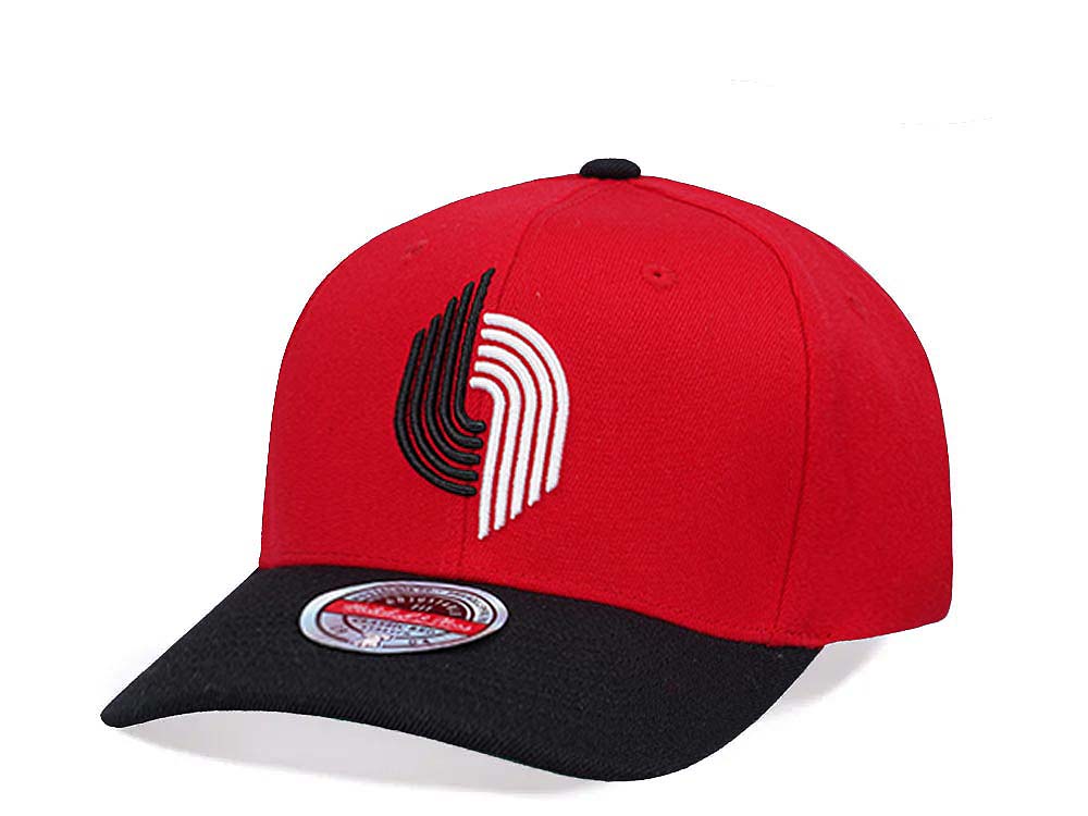 Mitchell & Ness Portland Trail Blazers Team Two Tone 2.0 Hardwood Classic Red Flex Snapback Gorra