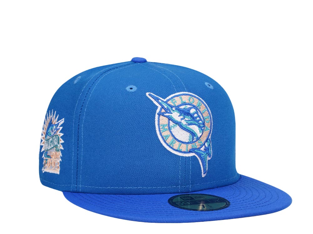 New Era Florida Marlins Inaugural Year 1993 Sneaky Blue Peach Two Tone Edition 59Fifty Fitted Gorra