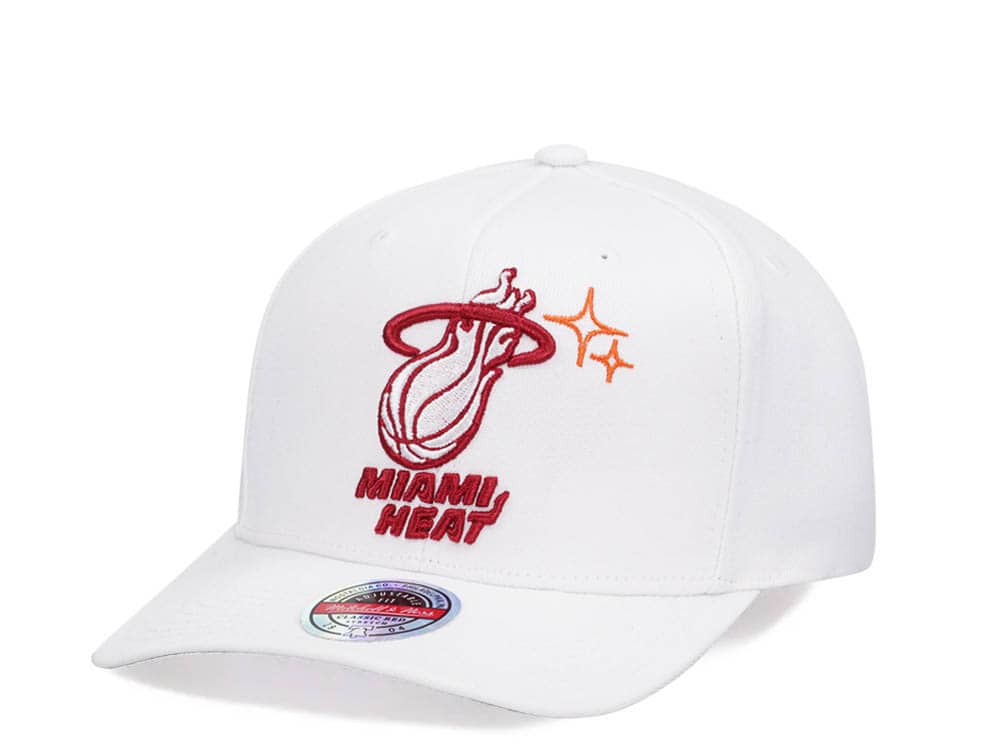 Mitchell & Ness Miami Heat Merch Logo Hardwood Classic Red Flex Snapback Gorra