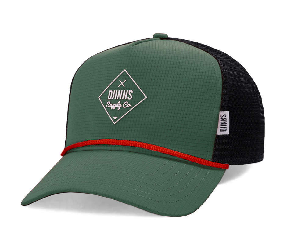 Djinns Rubber Ripstring Olive Trucker Snapback Gorra