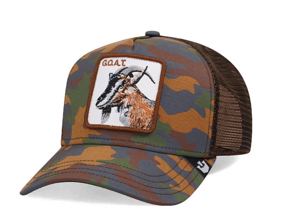 Goorin Bros Clay Henry Goat Brown Camouflage Trucker Snapback Gorra