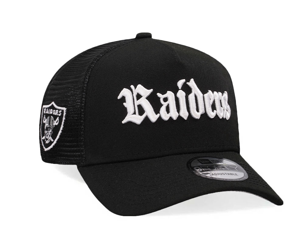 New Era Las Vegas Raiders Black Trucker A Frame 9Forty Snapback Gorra