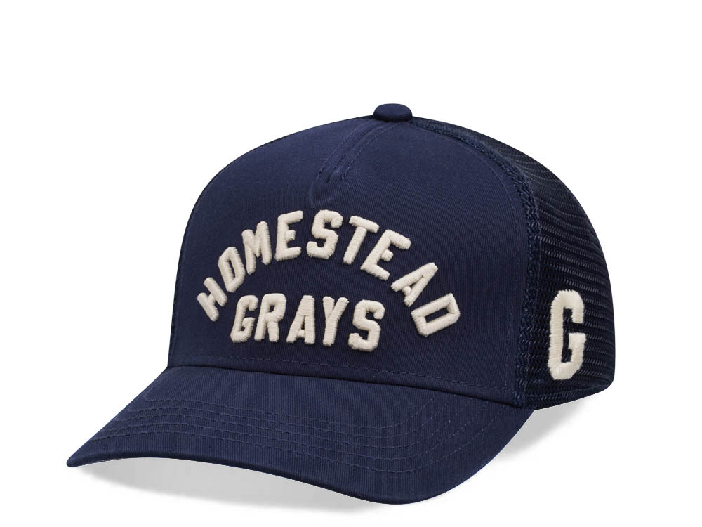 American Needle Homestead Grays Negro League Valin Navy Trucker Snapback Gorra