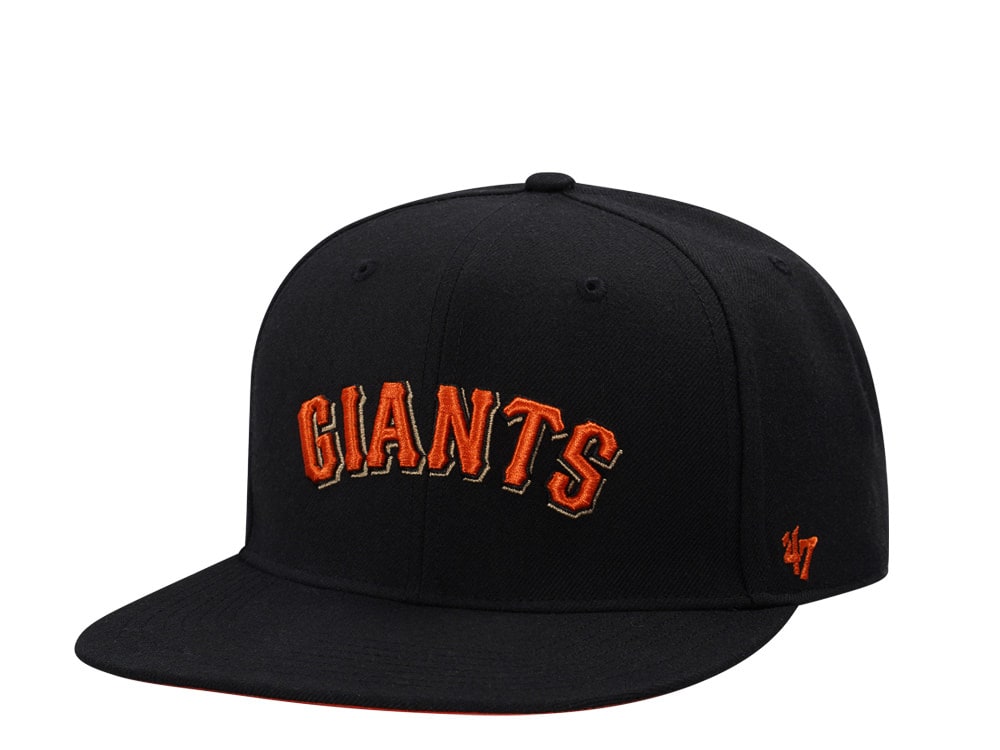 47Brand San Francisco Giants Black No Shot Script Captain Snapback Gorra