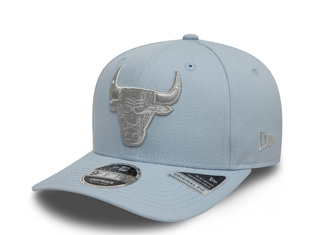 New Era Chicago Bulls Metallic Sky Blue 9Fifty Original Fit Snapback Gorra