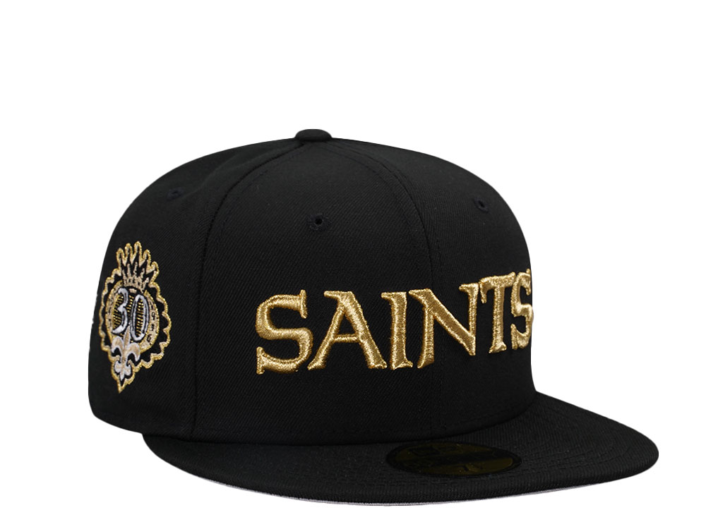 New Era New Orleans Saints 30th Anniversary Black Prime Edition 59Fiftys Fitted Gorra