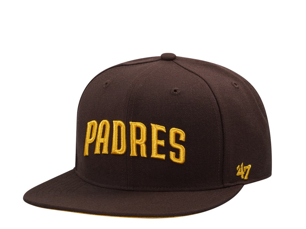 47Brand San Diego Padres Brown No Shot Script Captain Snapback Gorra