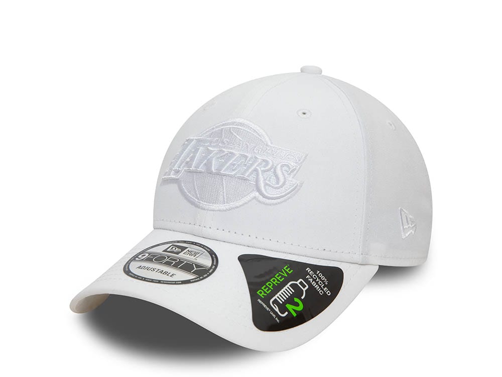 New Era Los Angeles Lakers Repreve Outline White 9Forty Strapback Gorra