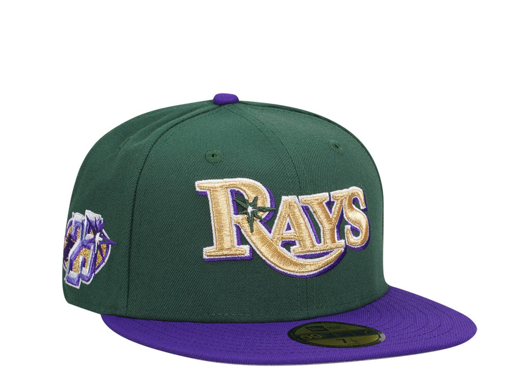 New Era Tampa Bay Rays 25th Anniversary Purple Green Two Tone Edition 59Fifty Fitted Gorra