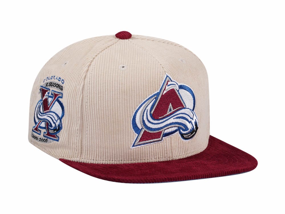 Mitchell & Ness Colorado Avalanche 10 Seasons Two Tone Cord Edition Dynasty Fitted Gorra