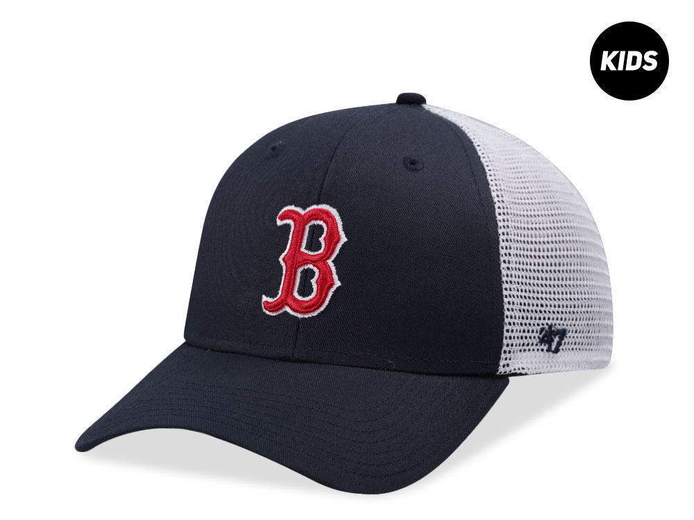 47Brand Boston Red Sox Black MVP Kids Trucker Snapback Gorra