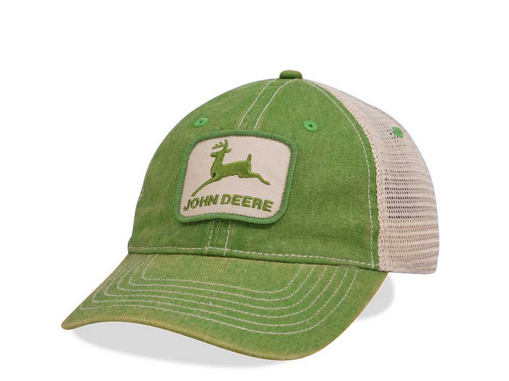 John Deere Logo Green Trucker Strapback Gorra