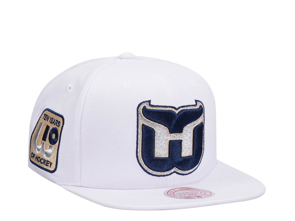 Mitchell & Ness Hartford Whalers 10th Anniversary Winter White Snapback Gorra