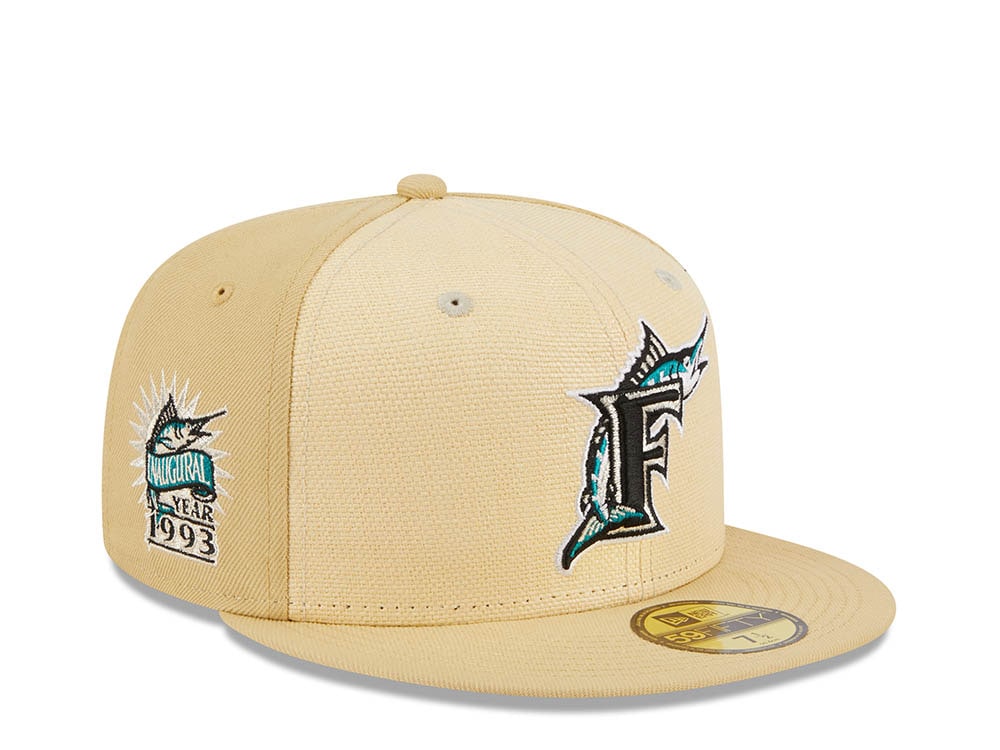 New Era Florida Marlins Inaugural Year 1993 Raffia Front Vegas Gold Edition 59Fifty Fitted Gorra