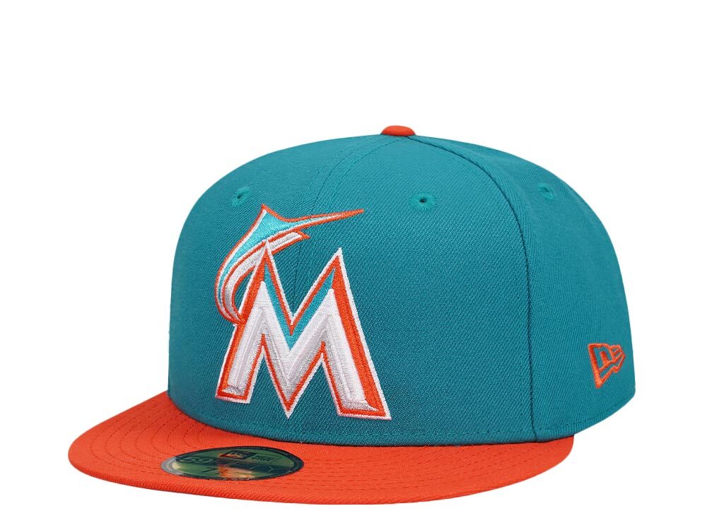 New Era Miami Marlins Teal Orange Two Tone Edition 59Fifty Fitted Gorra