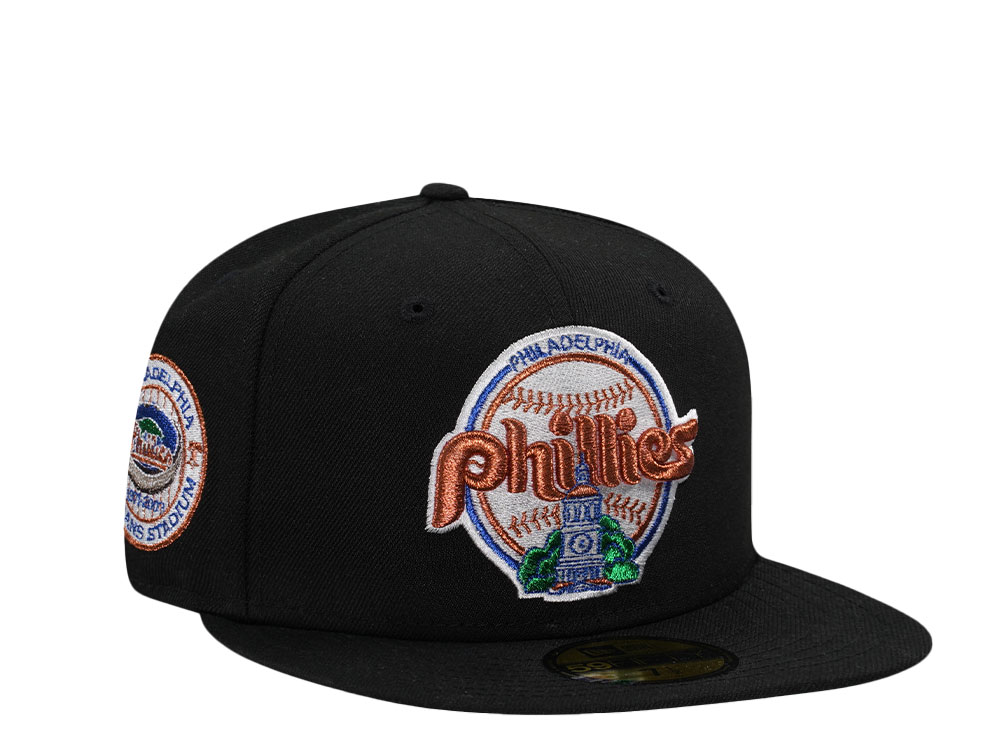 New Era Philadelphia Phillies Veterans Stadium Black Copper Throwback Edition 59Fifty Fitted Gorra